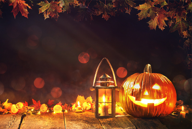 Pumpkins and candles