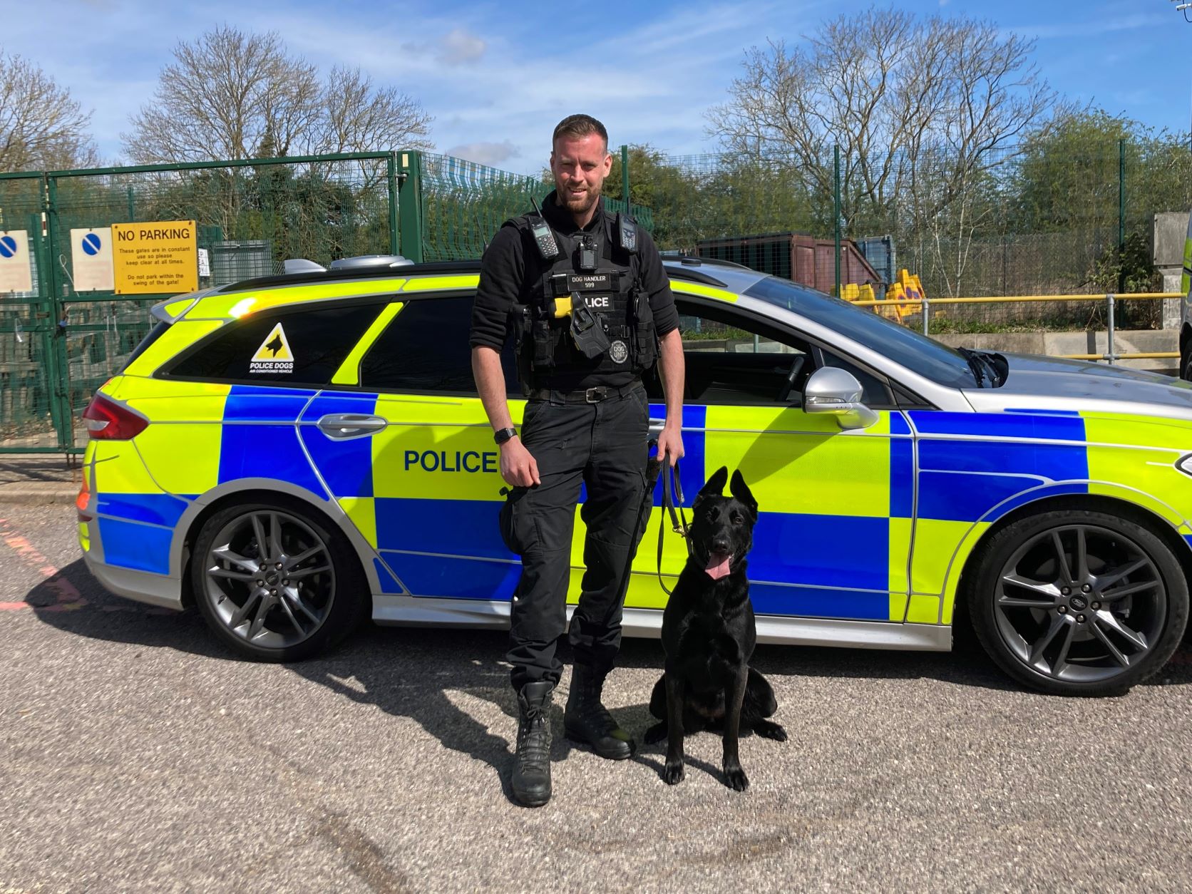Police officer with police dog