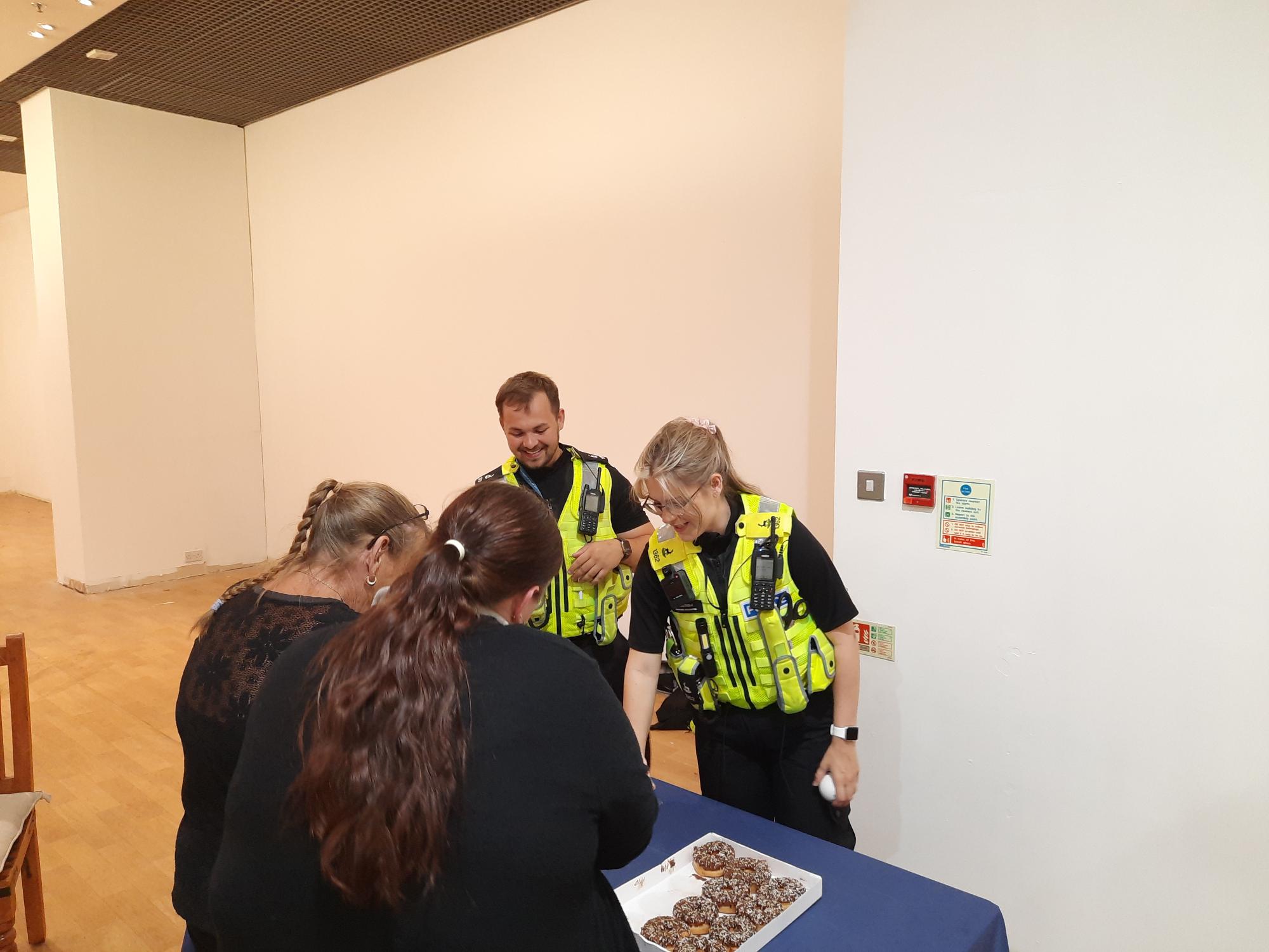 Officers engaging with the public