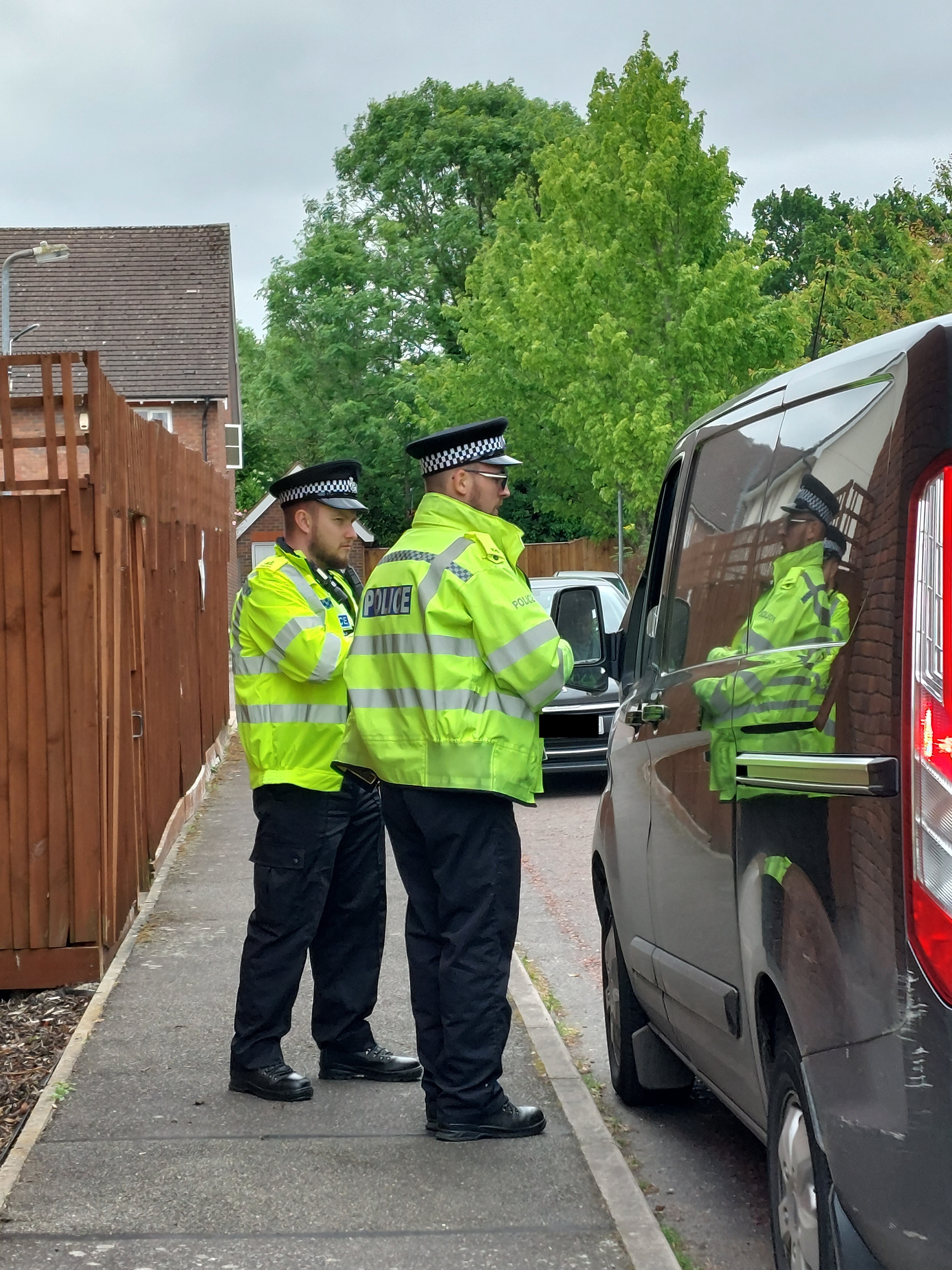 Officers speaking to drivers