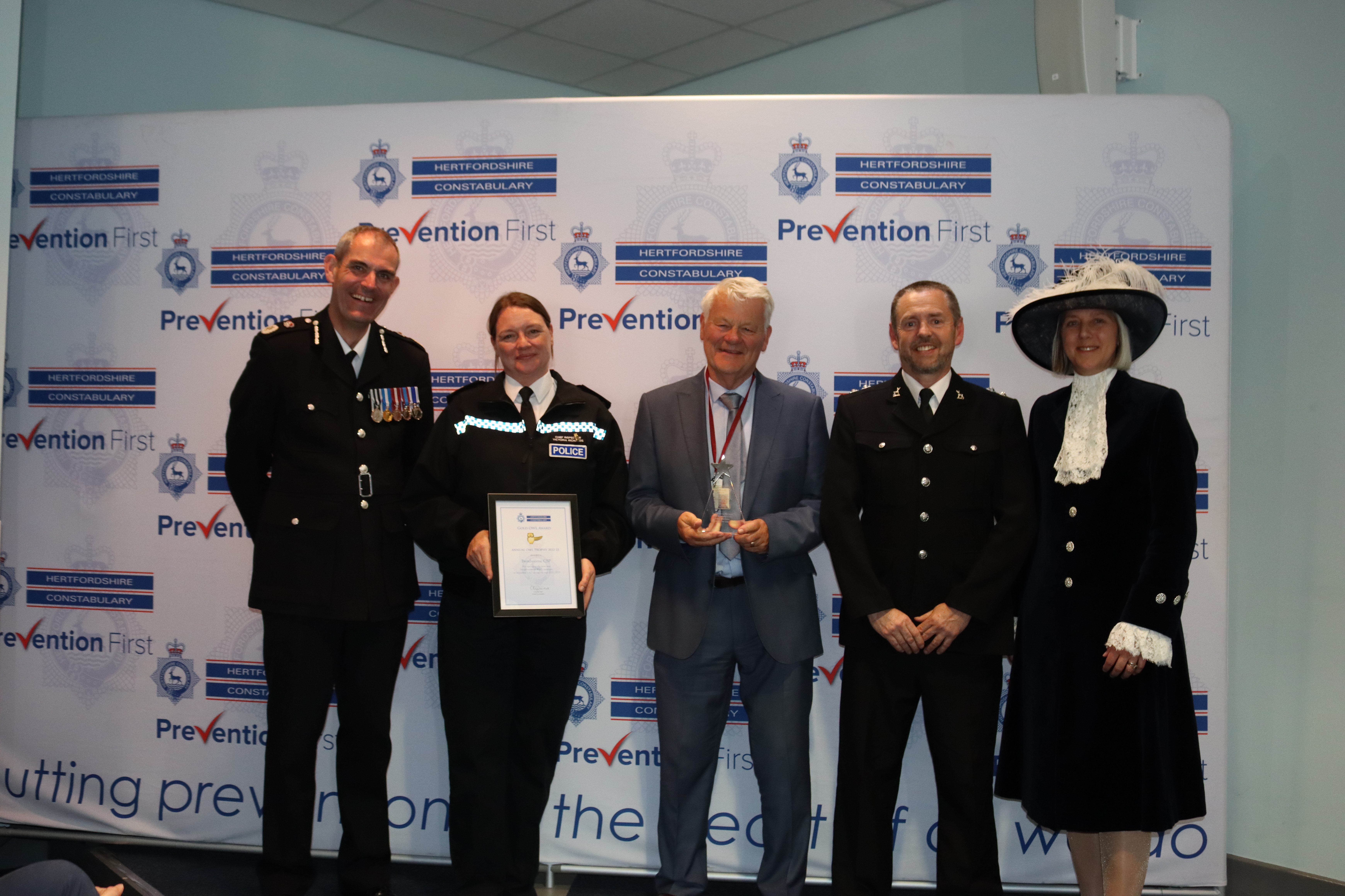Team collecting award