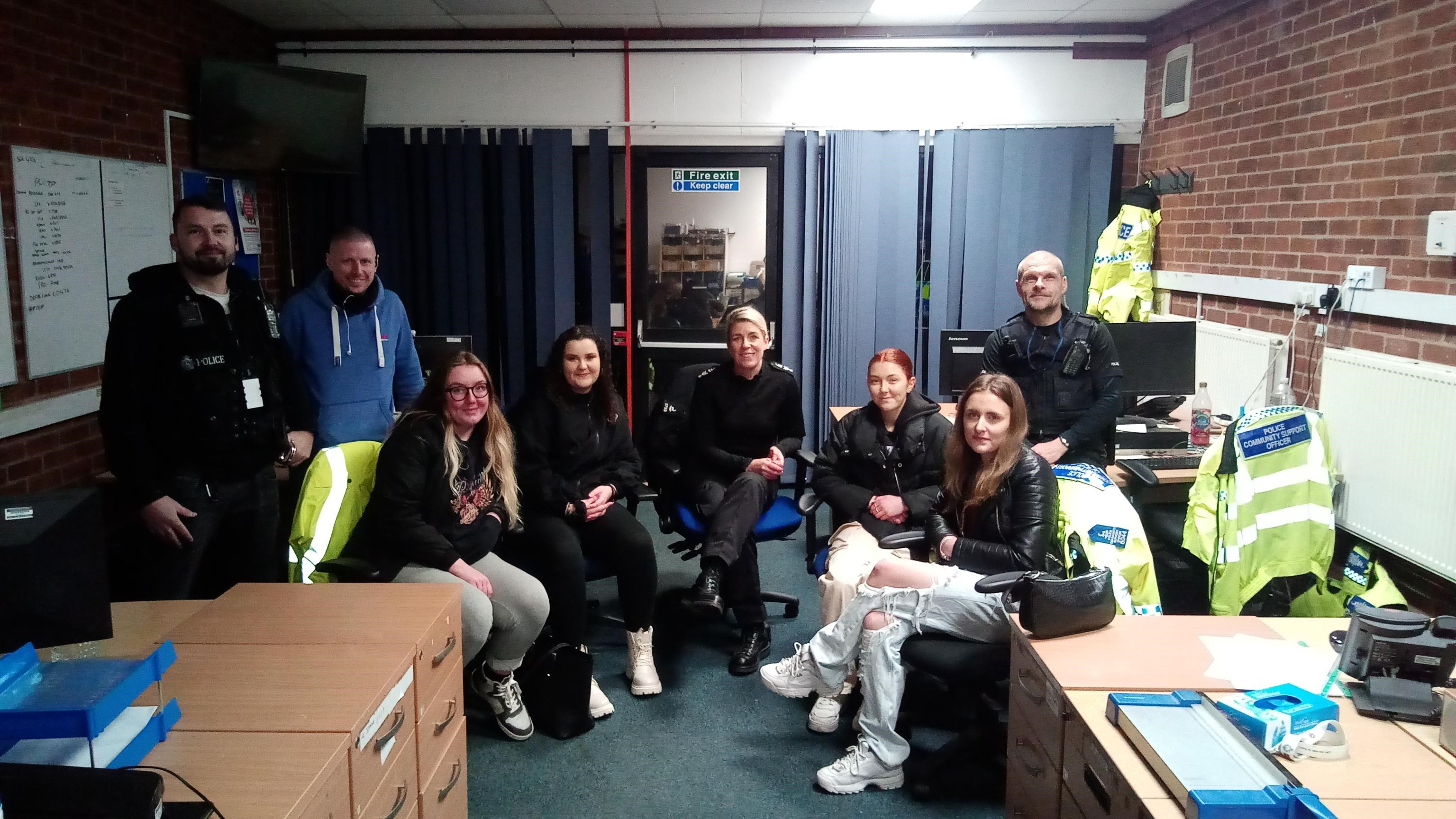 officers with students 