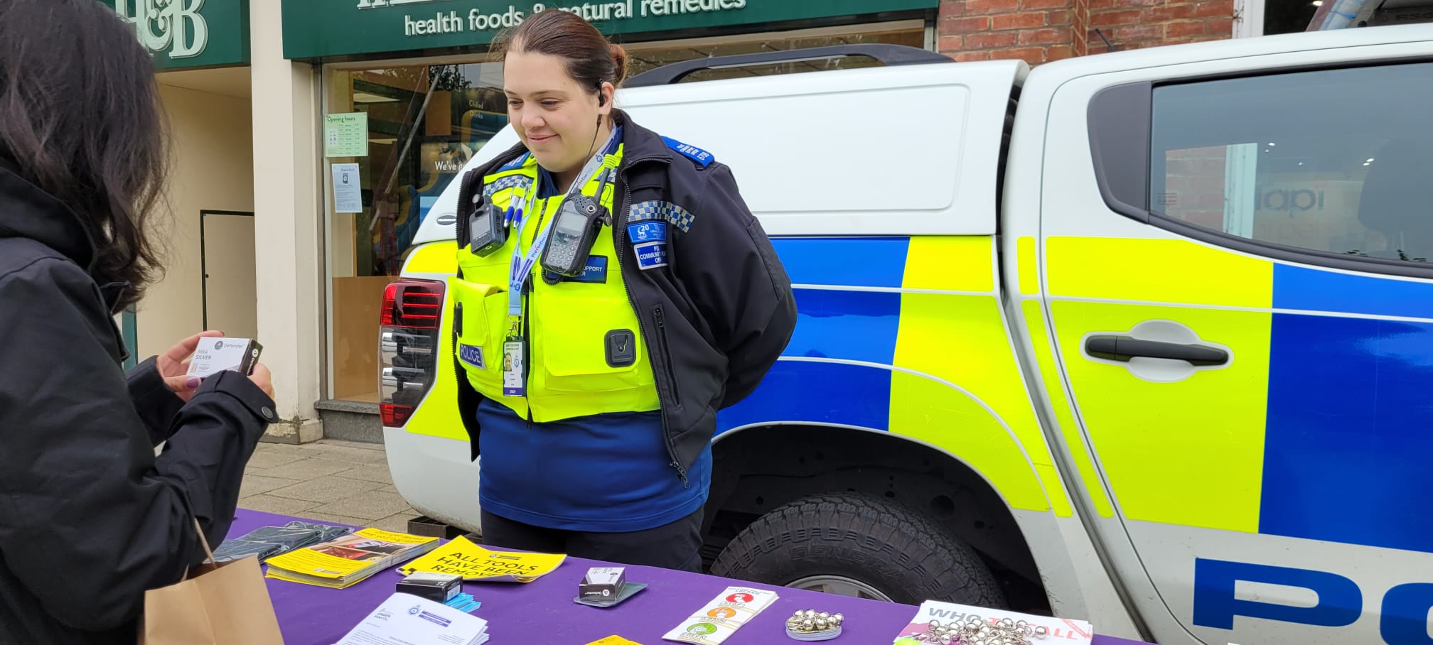 PSCO at crime prevention stall