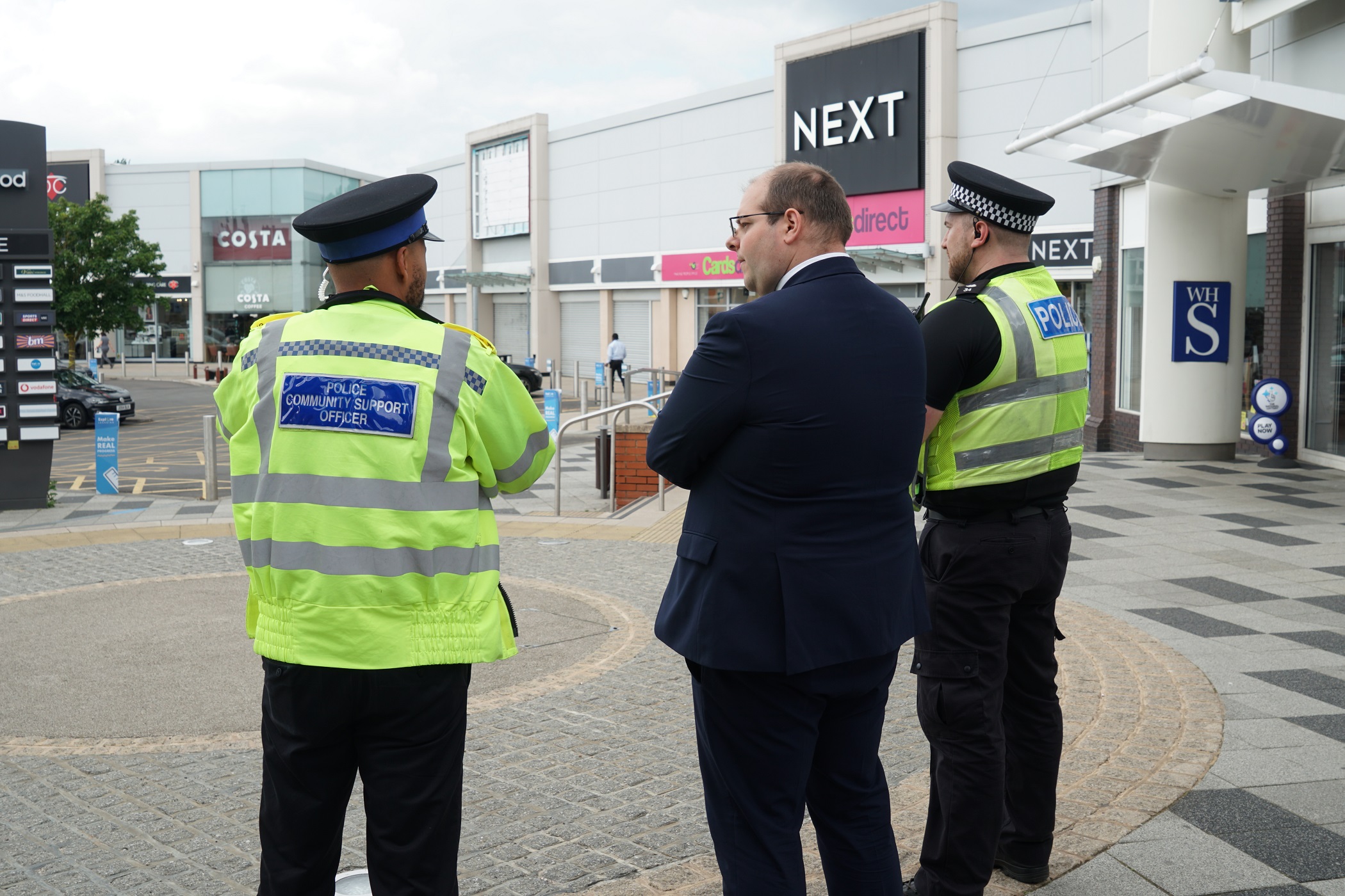Image of officers and PCC on patrol