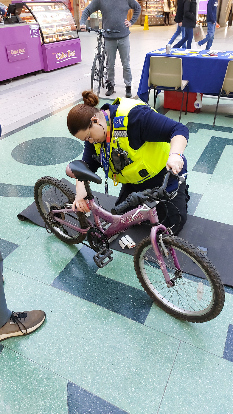 PCSO office marking a bike