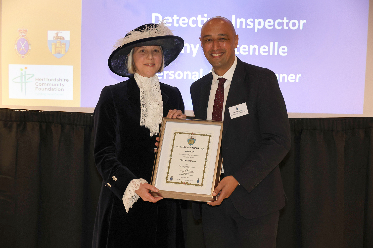Detective Inspector Tony Fontenelle with a High Sherif