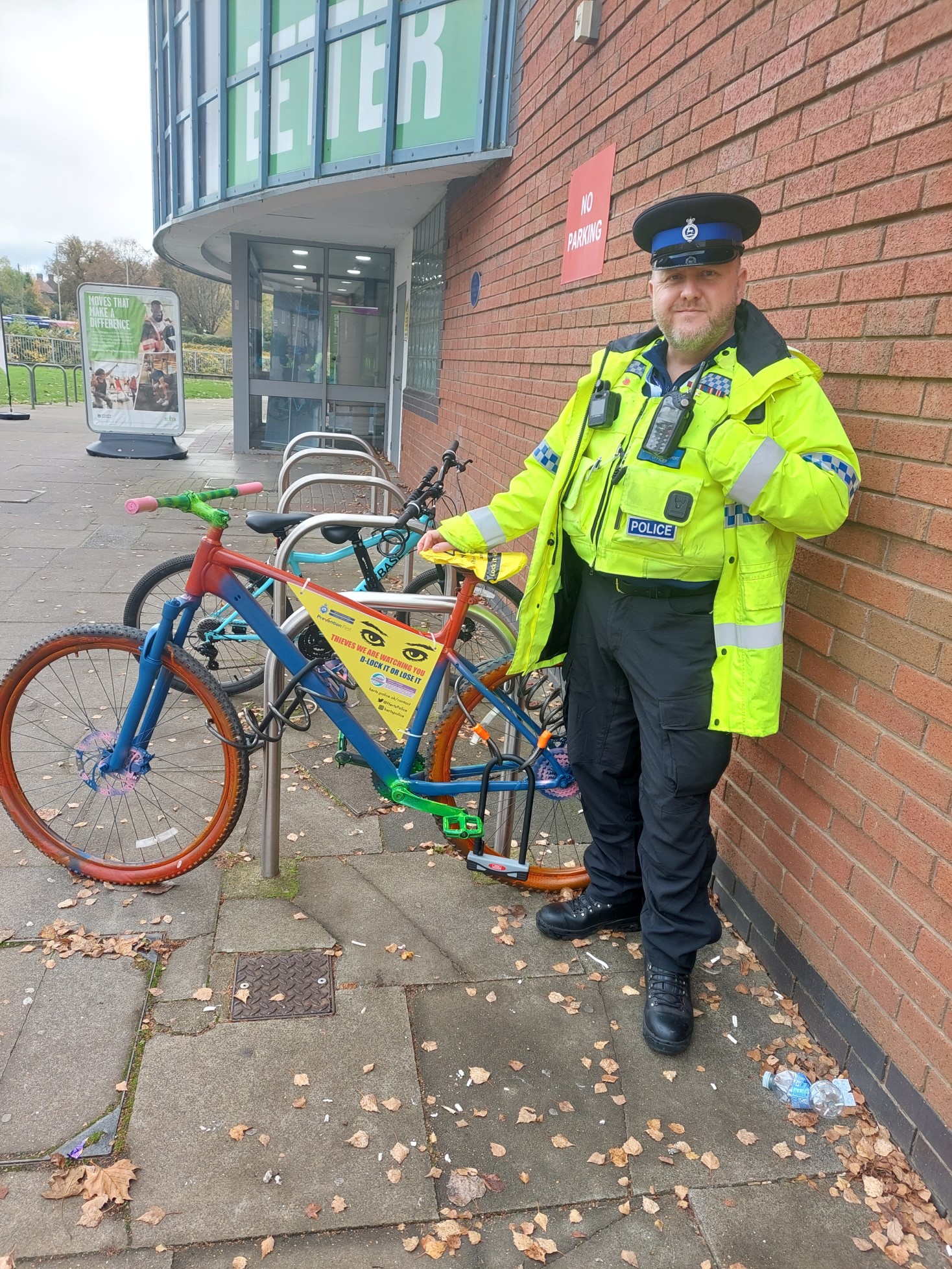 Officer with bike 