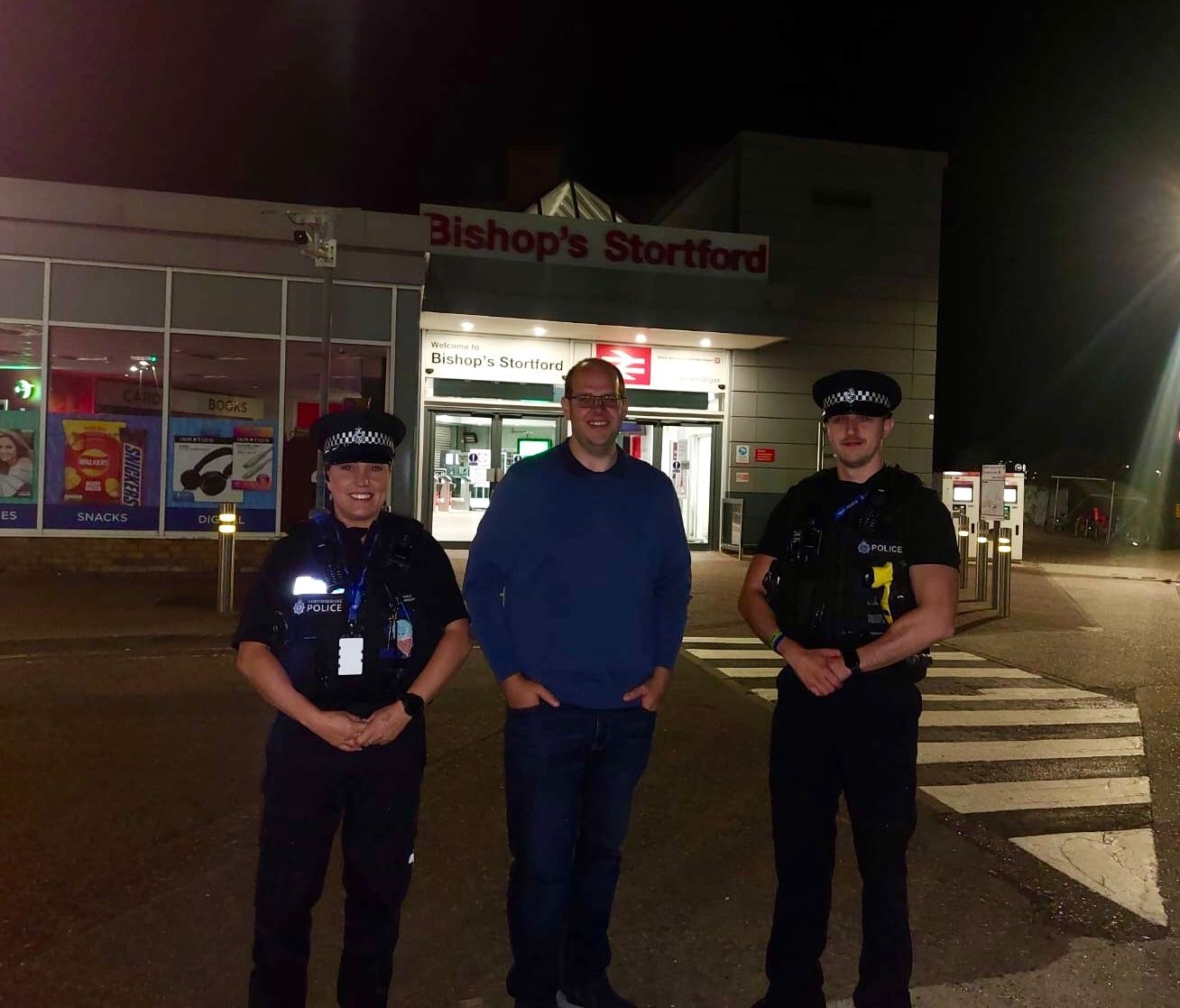Image of officers and PCC on patrol