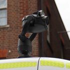 The Live Facial Recognition (LFR) camera on top of a police van
