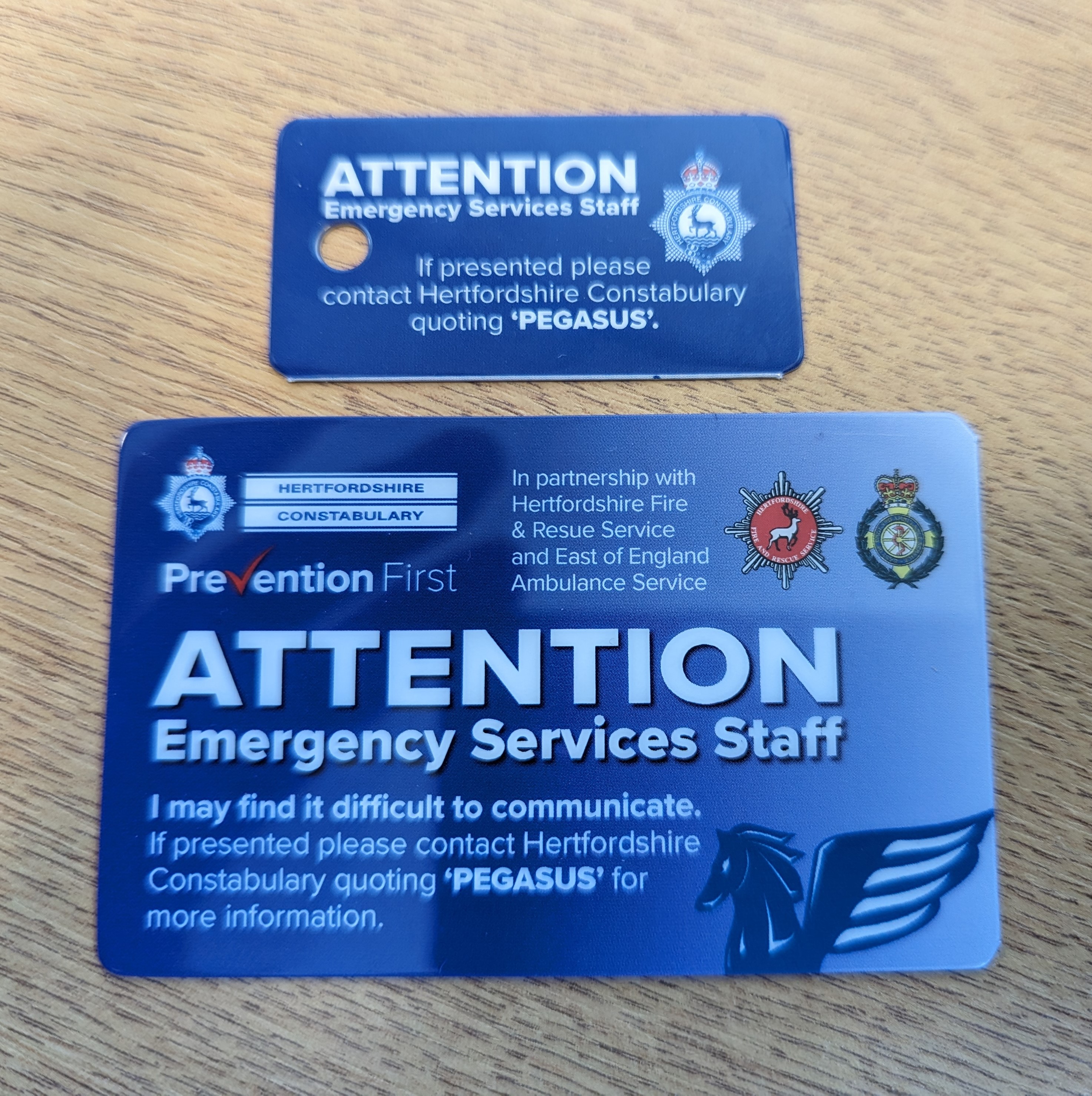 Image of Pegasus card and fob