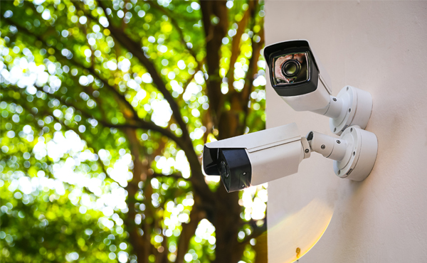 CCTV camera on wall
